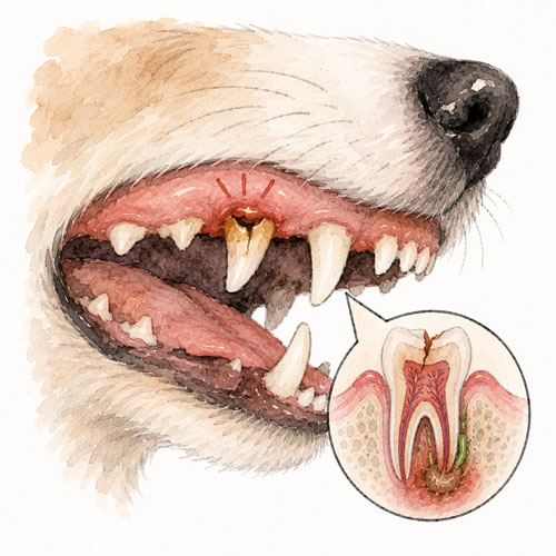 Dog-Damaged-Teeth dog with damaged tooth